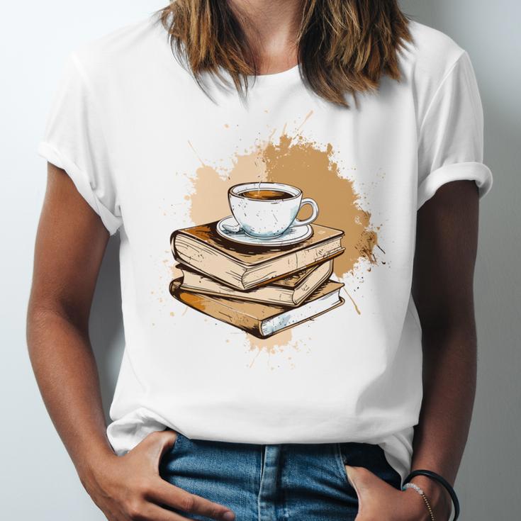 Coffee And Books Adult Books Lover Reading Unisex Jersey T-Shirt Coffee And Books Adult Books Lover Reading Unisex Jersey T-Shirt