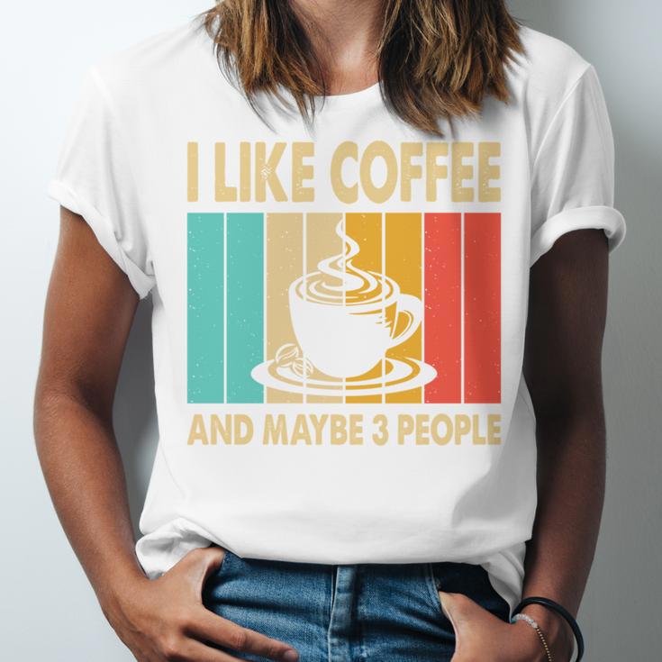 I Like Coffee And Maybe 3 People Introvert Anti-Social Unisex Jersey T-Shirt