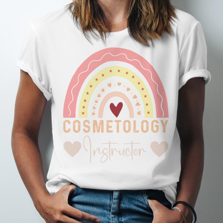 Cosmetology Instructor Cosmetologist Graduation Rainbow Unisex Jersey T-Shirt