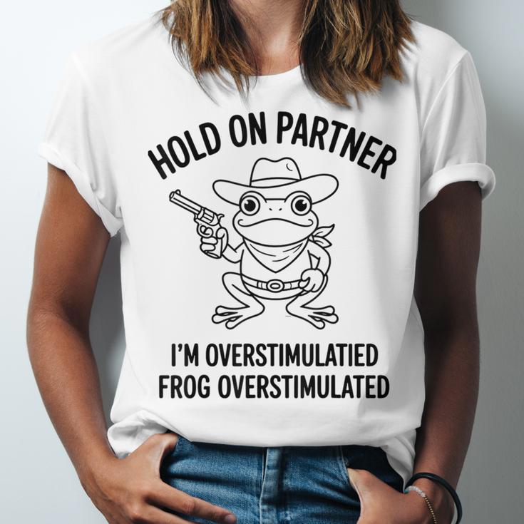 Cowboy Frog Overstimulated Western Meme Introverts Unisex Jersey T-Shirt