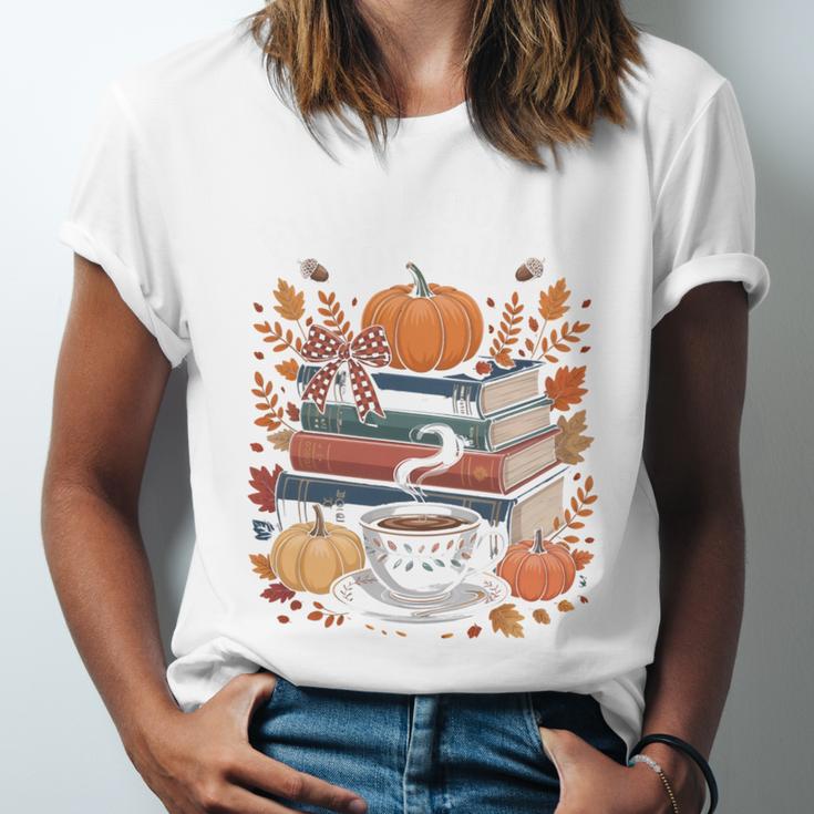 Cozy Autumn Books Fully Booked For Fall Books Pumpkin Unisex Jersey T-Shirt Cozy Autumn Books Fully Booked For Fall Books Pumpkin Unisex Jersey T-Shirt