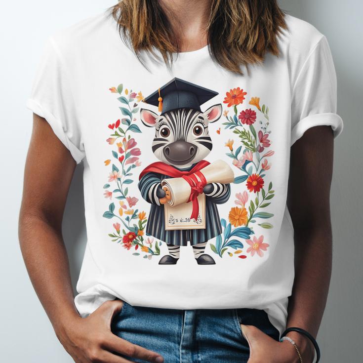 Cute Graduation Zebra Holding DiplomaShirt Unisex Jersey T-Shirt
