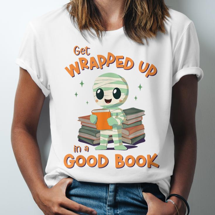Cute Halloween Teacher Librarian Mummy Reading Books Unisex Jersey T-Shirt Cute Halloween Teacher Librarian Mummy Reading Books Unisex Jersey T-Shirt