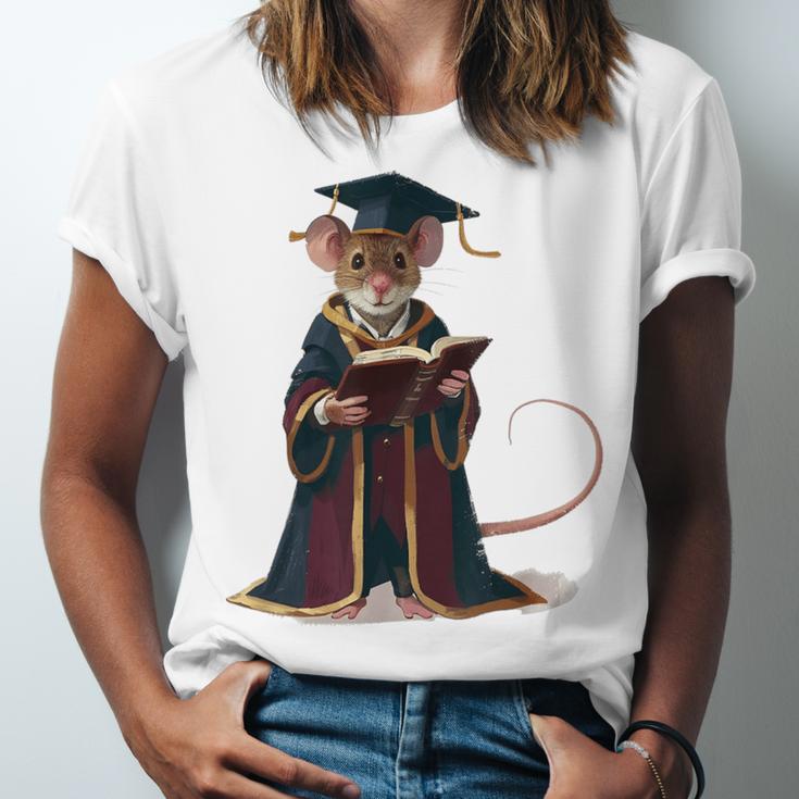 Cute Mouse Reading Book Graduation Unisex Jersey T-Shirt Cute Mouse Reading Book Graduation Unisex Jersey T-Shirt