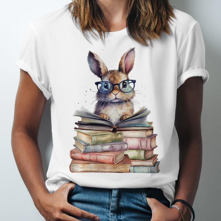 Cute Reading Bunny With Glasses Books Bookworm Reader Book Premium Tri-Blend Unisex Jersey T-Shirt Cute Reading Bunny With Glasses Books Bookworm Reader Book Premium Tri-Blend Unisex Jersey T-Shirt