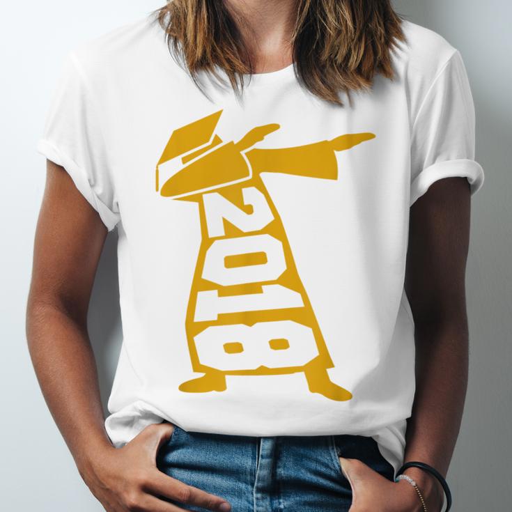 Dabbing Graduation Class Of 2018 T-Shirt School Colors Unisex Jersey T-Shirt