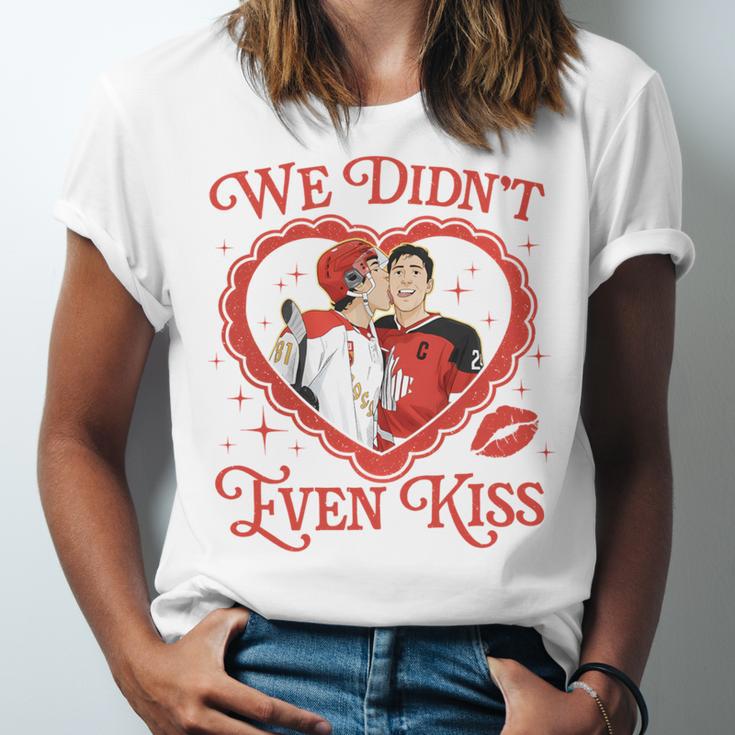 We Didn't Even Kiss Hockey Romance Book Unisex Jersey T-Shirt We Didn't Even Kiss Hockey Romance Book Unisex Jersey T-Shirt