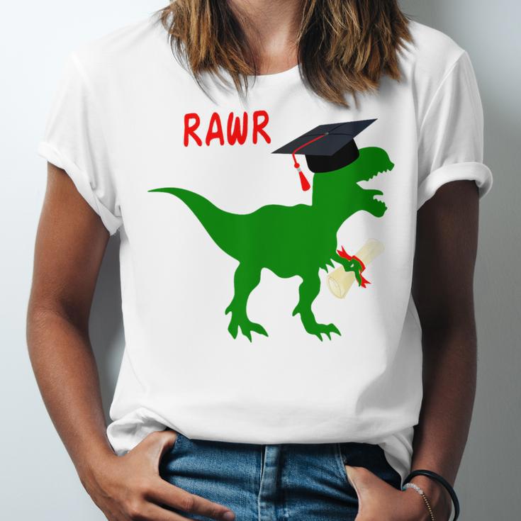 Dinosaur Rawr Diploma Graduate Graduation Unisex Jersey T-Shirt