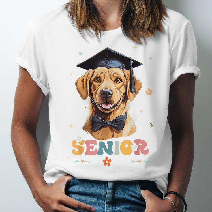 Dog Class Of 2024 Graduation Senior 2024 Men Women Girls Kids Unisex Jersey T-Shirt