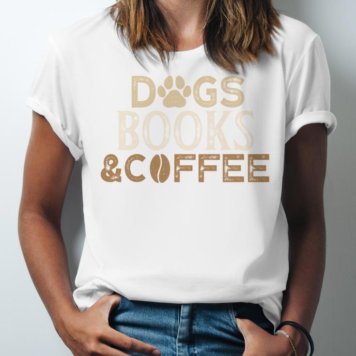 Dogs Books & Coffee Unisex Jersey T-Shirt