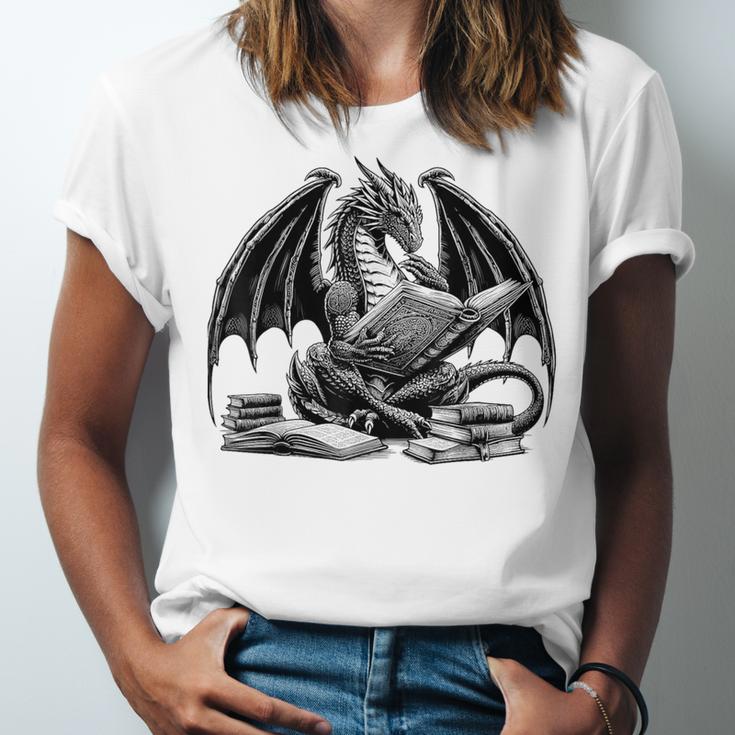 Dragon Reading Book Bookworm Books Dragon Learning Unisex Jersey T-Shirt Dragon Reading Book Bookworm Books Dragon Learning Unisex Jersey T-Shirt