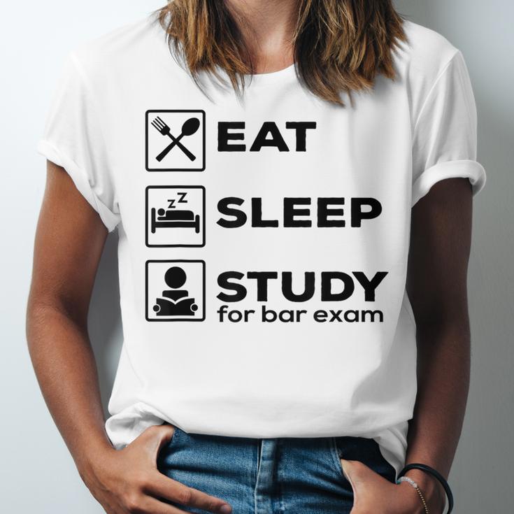 Eat Sleep Study For Bar Exam Lawyer Graduation Unisex Jersey T-Shirt