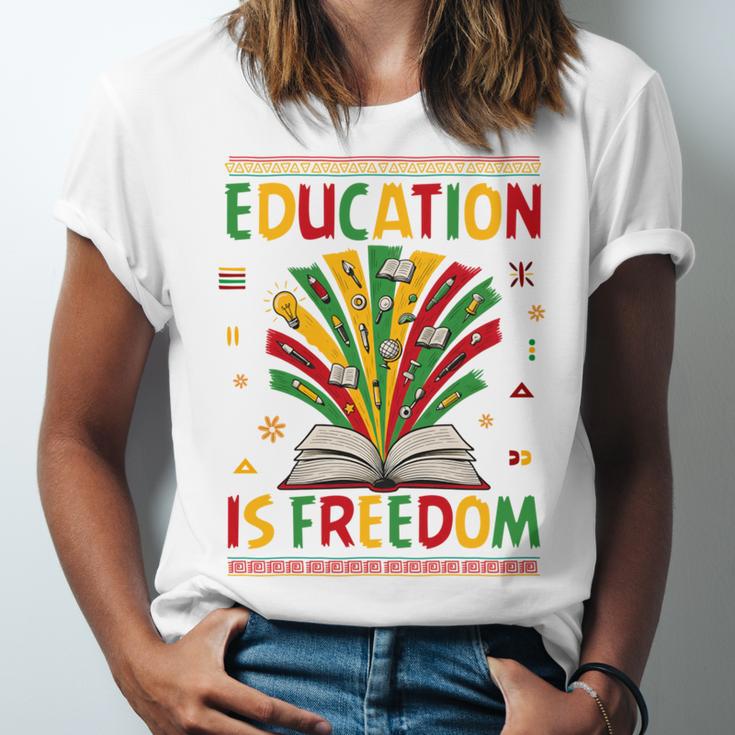 Education Is Freedom Books Lover History Month Unisex Jersey T-Shirt