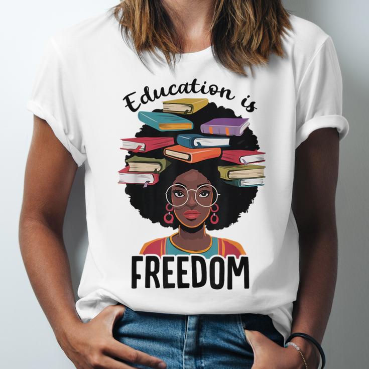 Education Is Freedom Teacher History Month Books Lover Unisex Jersey T-Shirt