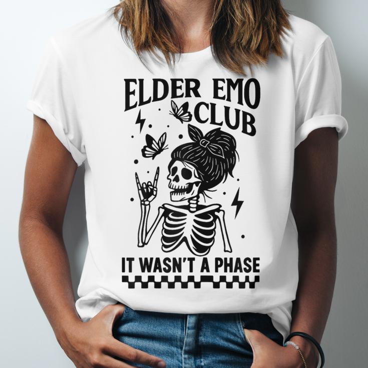 Elder Emo Club Skeleton Nostalgia It Wasn't a Phase Mom Unisex Jersey T-Shirt Elder Emo Club Skeleton Nostalgia It Wasn't a Phase Mom Unisex Jersey T-Shirt