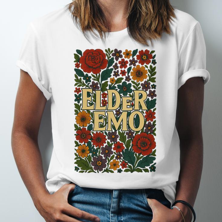 Elder Emo Floral Gothic Vintage Nostalgia Premium Tri-Blend Unisex Jersey T-Shirt Elder Emo Floral Gothic Vintage Nostalgia Premium Tri-Blend Unisex Jersey T-Shirt