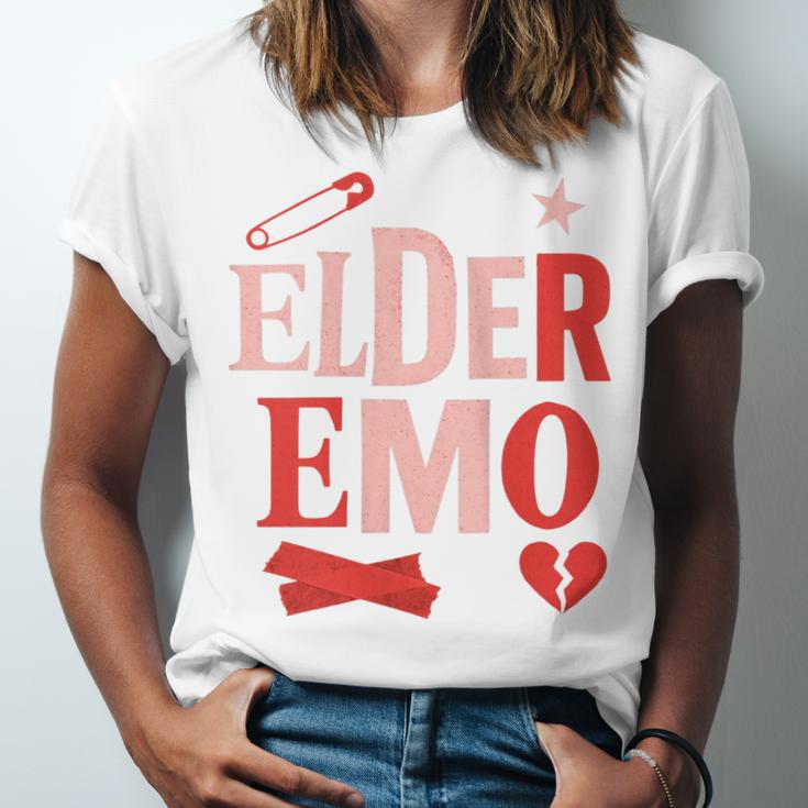 Elder Emo Retro Punk Typography Nostalgia Unisex Jersey T-Shirt