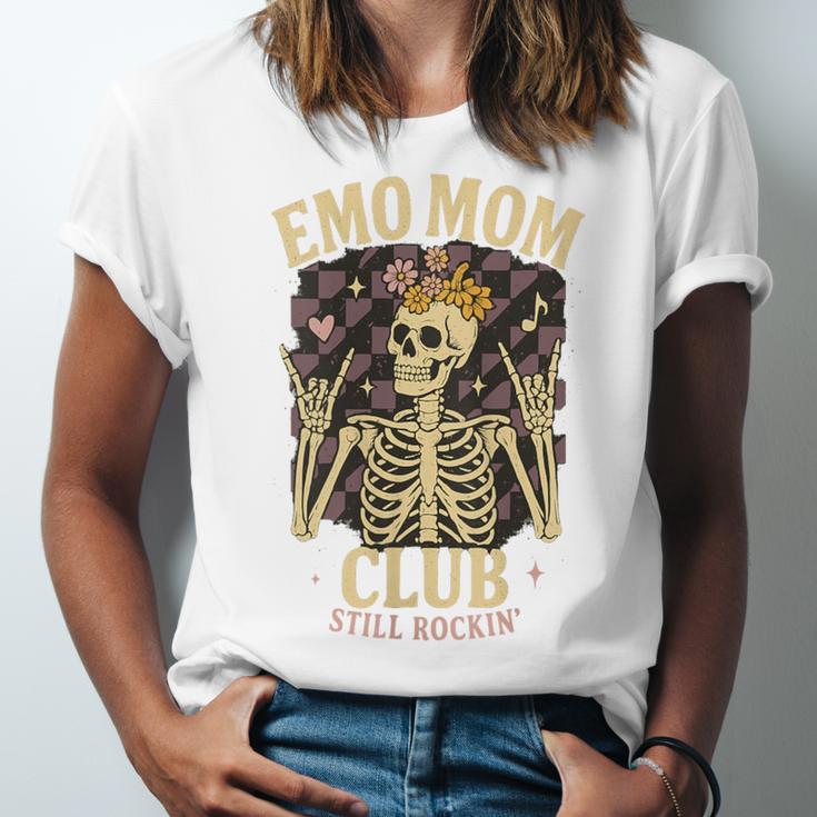 Emo Mom Club Still Rockin Skeleton Nostalgia Women Mother Unisex Jersey T-Shirt