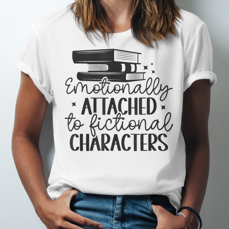 Emotionally Attached To Fictional Characters Banned Books Unisex Jersey T-Shirt