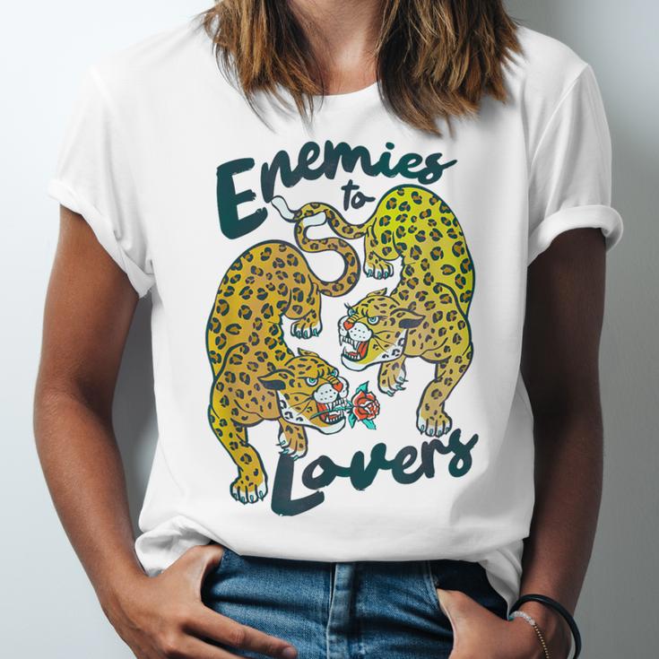 Enemies To Lovers Jaguar Tee Romance Book Plot Device Trope Unisex Jersey T-Shirt
