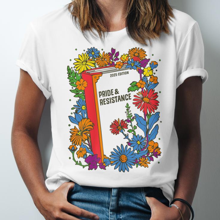Equal Rights Book Flower Resist Feminist LGBTQ Floral Unisex Jersey T-Shirt
