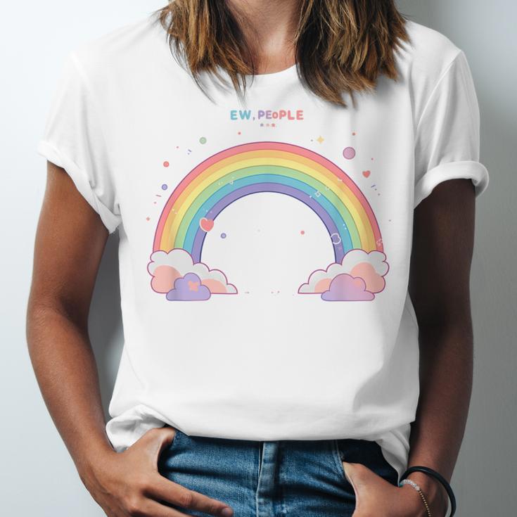 Ew People Antisocial Introvert Kawaii Sarcastic Unisex Jersey T-Shirt