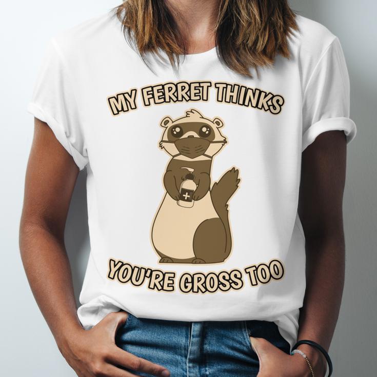 Ew People Ferret Saying Mask Introvert Ferrets Unisex Jersey T-Shirt Ew People Ferret Saying Mask Introvert Ferrets Unisex Jersey T-Shirt