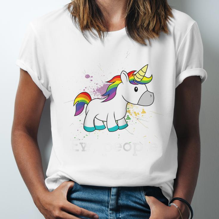 Ew People Unicorn Lover Introvert Rainbow Unicorn Raglan Baseball Tee Unisex Jersey T-Shirt