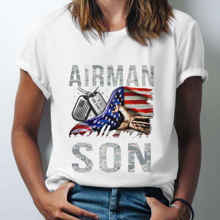 My Favorite Airman Calls Me Son Air Force Graduation Son Unisex Jersey T-Shirt
