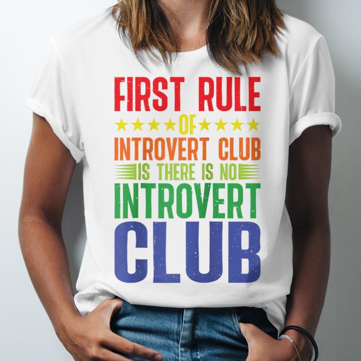 First Rule Of Introvert Club Is There Is No Introvert Club Raglan Baseball Tee Unisex Jersey T-Shirt First Rule Of Introvert Club Is There Is No Introvert Club Raglan Baseball Tee Unisex Jersey T-Shirt