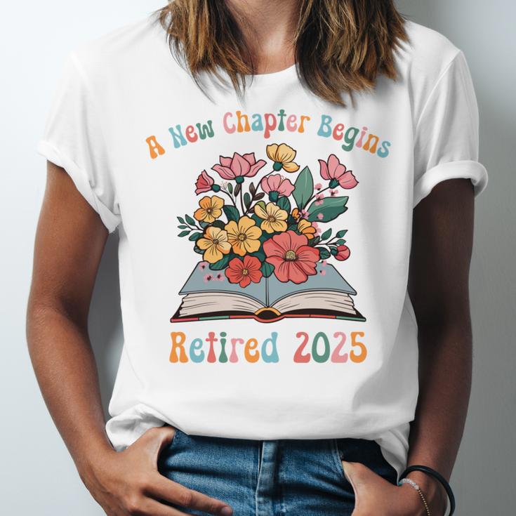 Floral Book Officially Retired 2025 A New Chapter Begins Unisex Jersey T-Shirt
