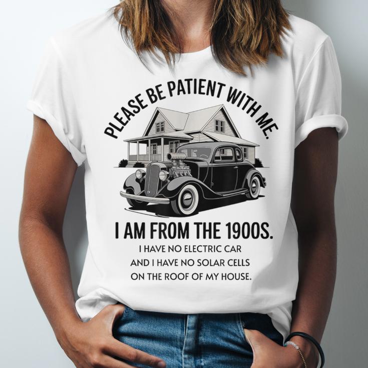 Forgive Me I'm From The 1900s No E-Car No SolarCells Unisex Jersey T-Shirt