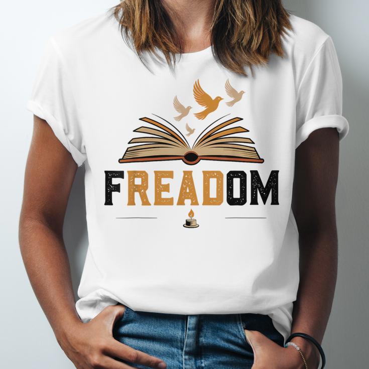 Freadom Anti Banned Books Lovers Reading Librarian Bookworm Unisex Jersey T-Shirt