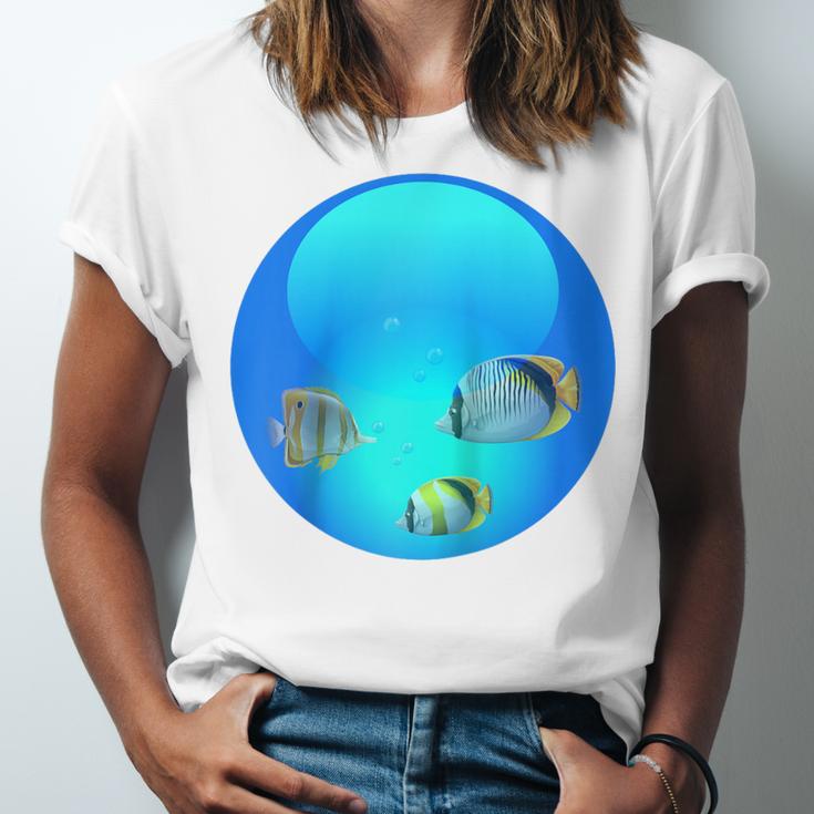 Frutiger Aero Aesthetic Tech Orb Fishes Raglan Baseball Tee Unisex Jersey T-Shirt