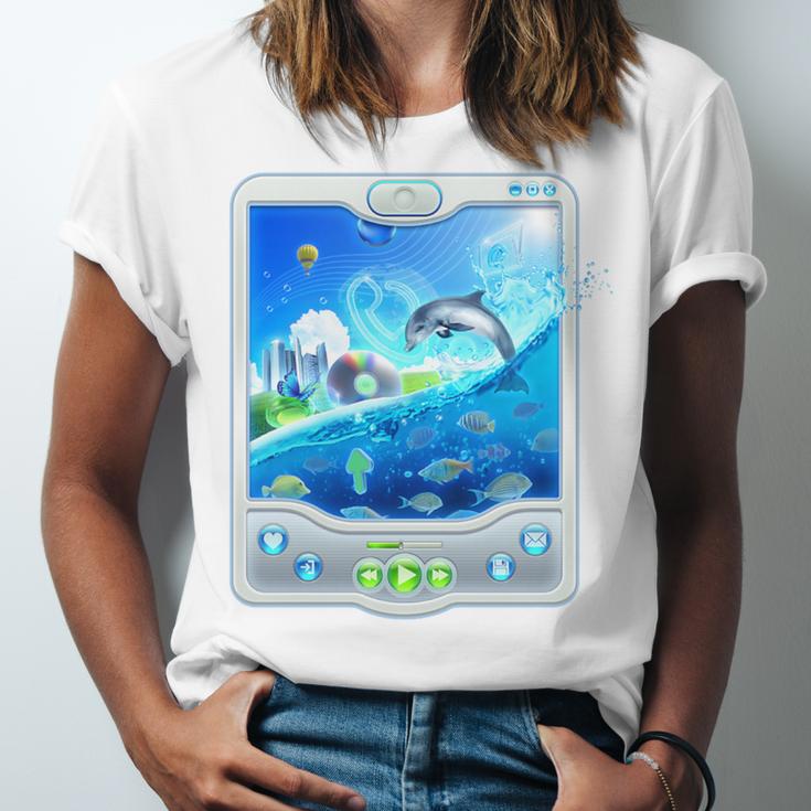 Frutiger Aero Skeuomorphism User Interface Nostalgia Premium Tri-Blend Unisex Jersey T-Shirt