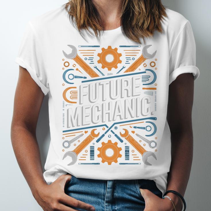Future Mechanic Graduation School Kids Toddler Women Men Gag Unisex Jersey T-Shirt