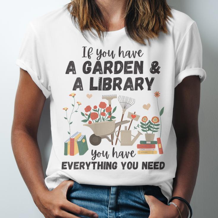 Gardening & Library Lover Books Reading Plants Cute Unisex Jersey T-Shirt Gardening & Library Lover Books Reading Plants Cute Unisex Jersey T-Shirt