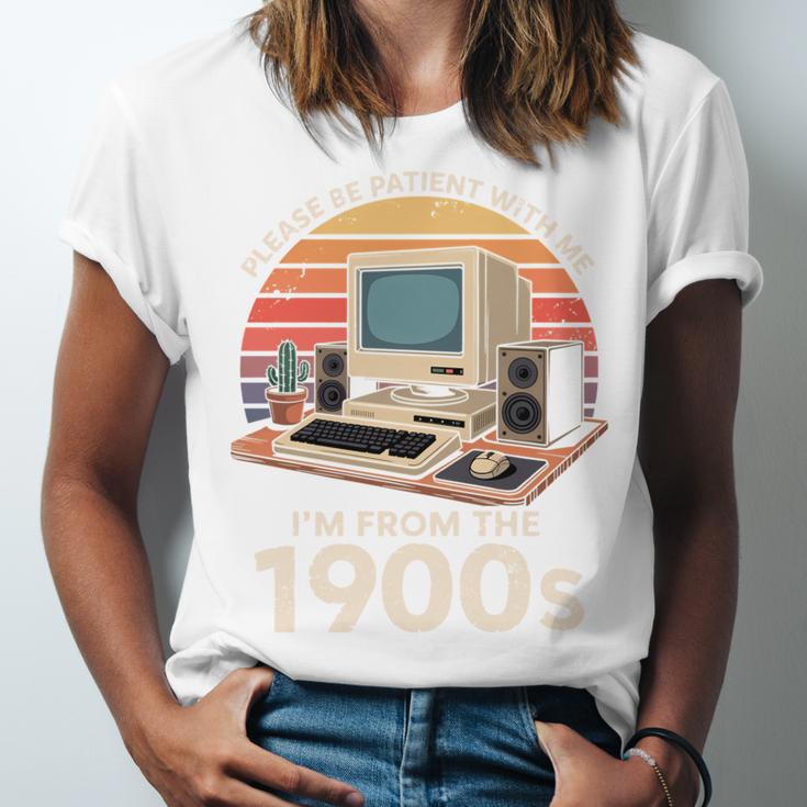Geek Please Be Patient I'm From The 1900s Retro Computer PC Unisex Jersey T-Shirt Geek Please Be Patient I'm From The 1900s Retro Computer PC Unisex Jersey T-Shirt