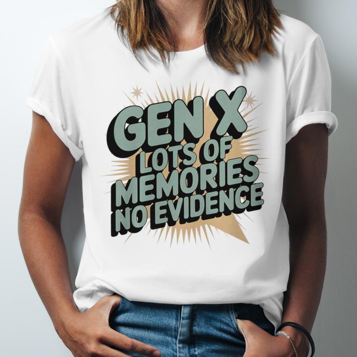 Gen X Lots Of Memories No Evidence Nostalgia Throwback Quote Premium Tri-Blend Unisex Jersey T-Shirt