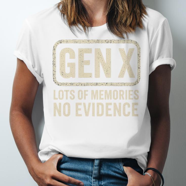 Gen X Lots Of Memories No Evidence Retro Nostalgia Premium Tri-Blend Unisex Jersey T-Shirt Gen X Lots Of Memories No Evidence Retro Nostalgia Premium Tri-Blend Unisex Jersey T-Shirt