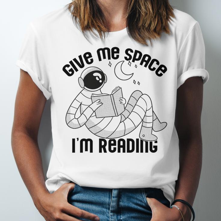 GIVE ME Space I'm Reading Kids Astronaut Book Reader Meme Premium Tri-Blend Unisex Jersey T-Shirt