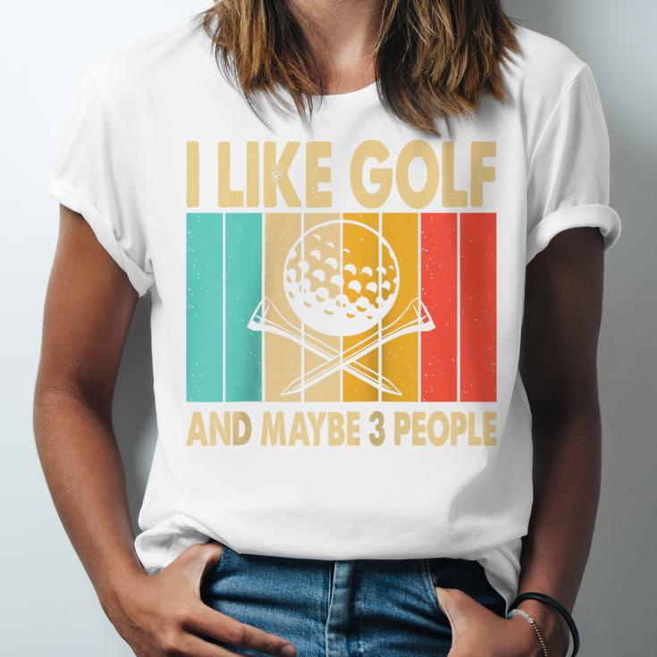 I Like Golf And Maybe 3 People Introvert Raglan Baseball Tee Unisex Jersey T-Shirt