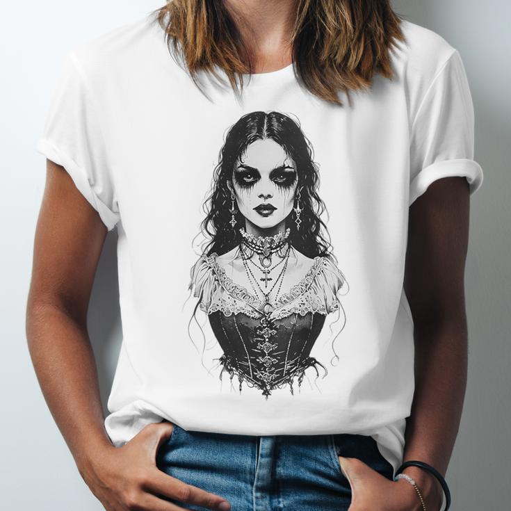 Gothic Goth Girl Woman Movie Book Art Unisex Jersey T-Shirt Gothic Goth Girl Woman Movie Book Art Unisex Jersey T-Shirt