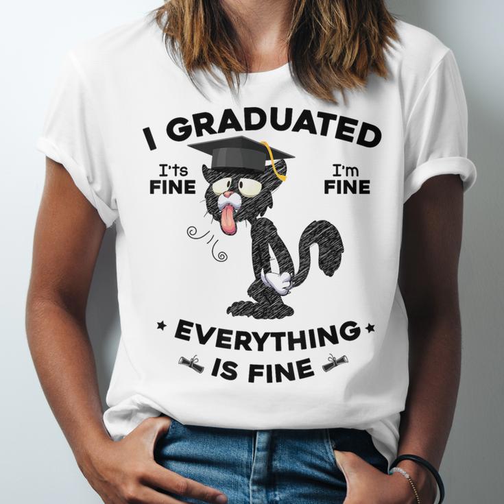 I Graduated Graduate Class 2025 Cat Graduation Unisex Jersey T-Shirt