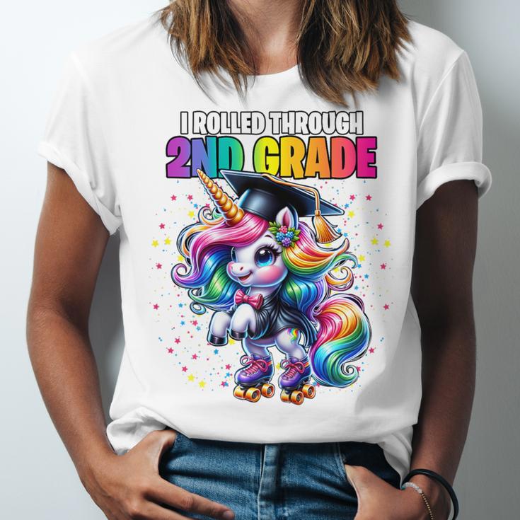 Graduation 2nd Grade Unicorn Roller Skate Girls Grad Unisex Jersey T-Shirt