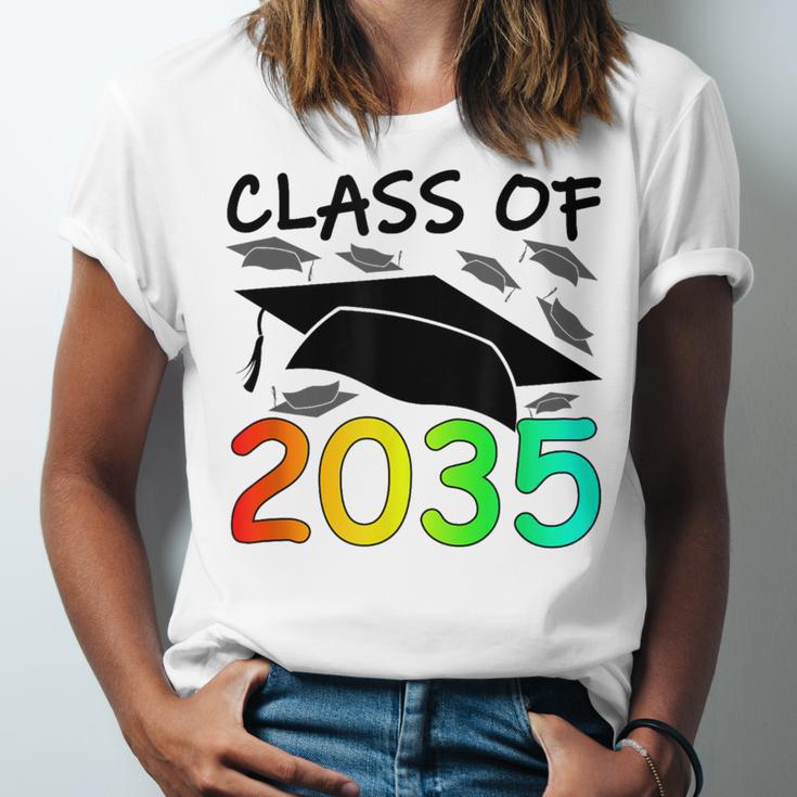 Graduation Class Of 2035 Hand Prints Space Pre-K -12th Grade Unisex Jersey T-Shirt