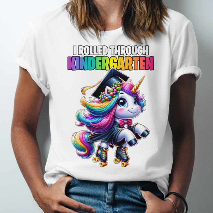 Graduation Kindergarten Unicorn Roller Skate Girls Grad Unisex Jersey T-Shirt