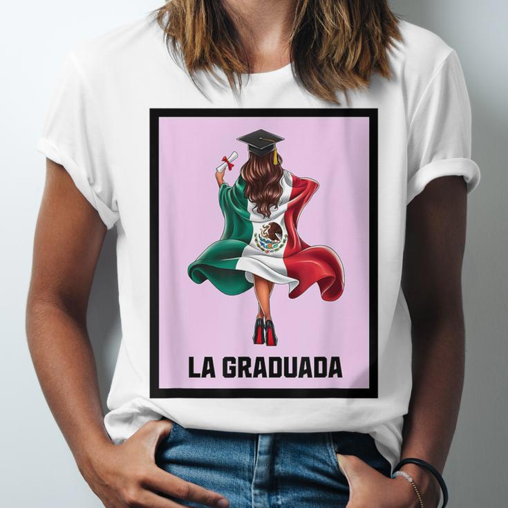 Graduation Latina Educated La Graduada Mexican Bingo Card Unisex Jersey T-Shirt