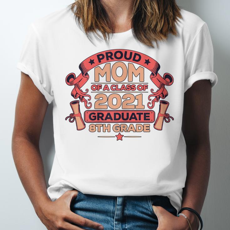 Graduation Proud Mom Of 8th Grade Graduate Unisex Jersey T-Shirt