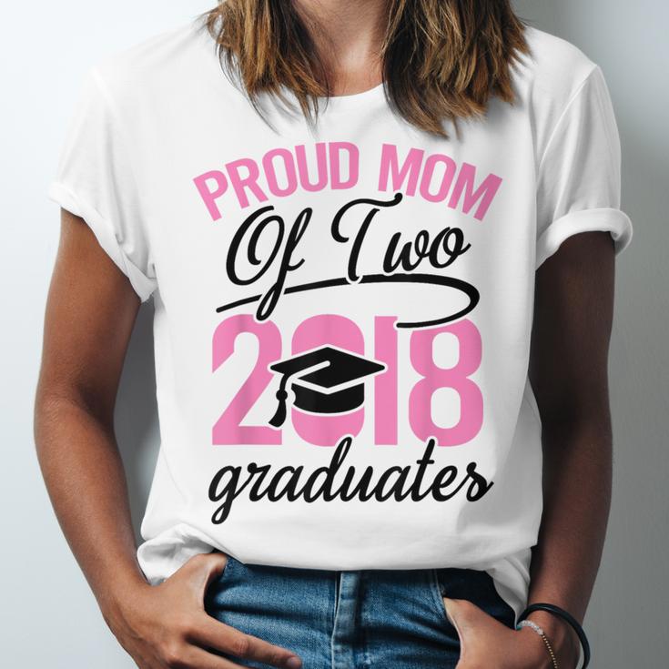 Graduation Shirt For Mom With Twins Proud Mom Of Two Unisex Jersey T-Shirt